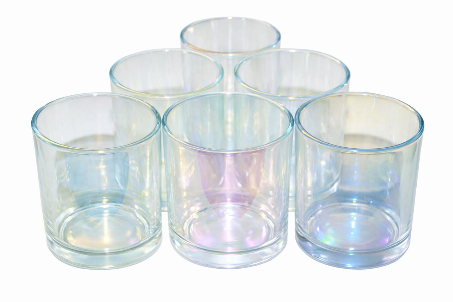 Box of 6 30cl Iridescent Candle Jars